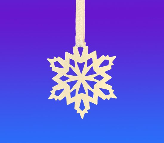 Snowflake ornament 4", white