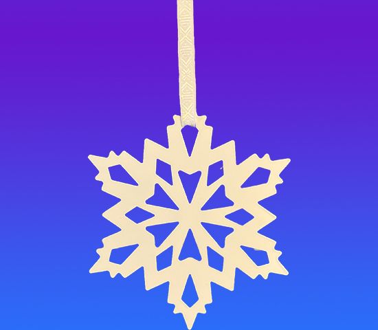 Snowflake ornament 8", white