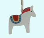 Horse, white / red