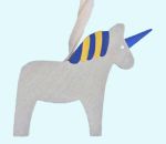 Unicorn, white / blue / yellow