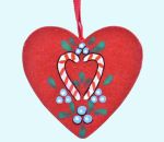 Heart, red w/ candy cane decor