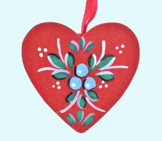 Heart, red w/ blueberry decor