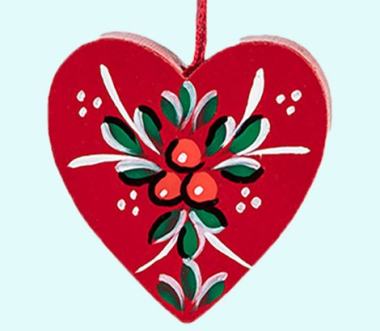 Heart, red w/ lingonberry decor