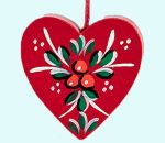 Heart, red w/ lingonberry decor