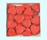 Box w/heart ornaments, 24-pk