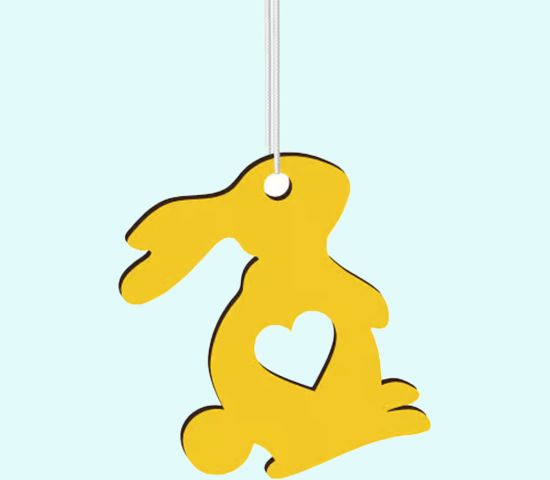 Lasercut ornament, yellow bunny