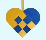 Heart basket, blue / yellow