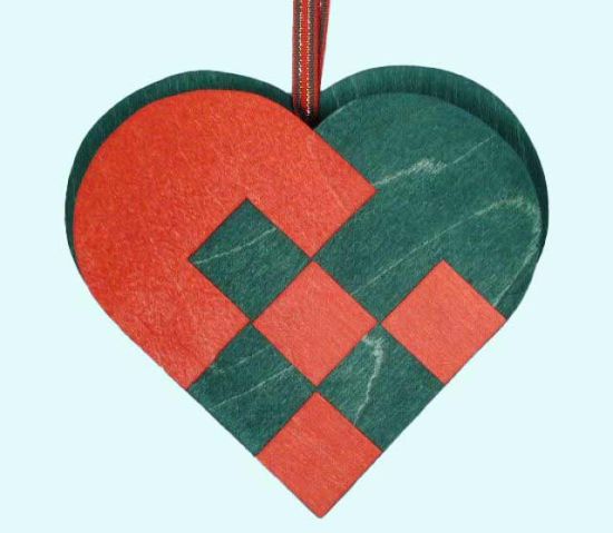 Heart basket L, red / green