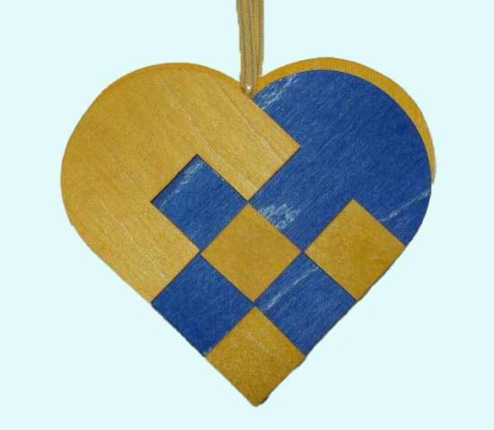 Heart basket L, blue / yellow