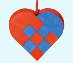 Heart basket L, red / blue