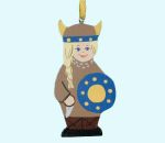 Viking woman w/ blue shield