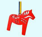 Lasercut ornament, red Dalahorse