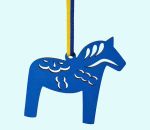 Lasercut ornament, blue Dalahorse