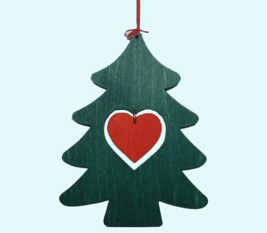 Tree w/ heart, green / red