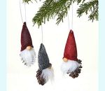 Tomte cone orn. asst, set of 3