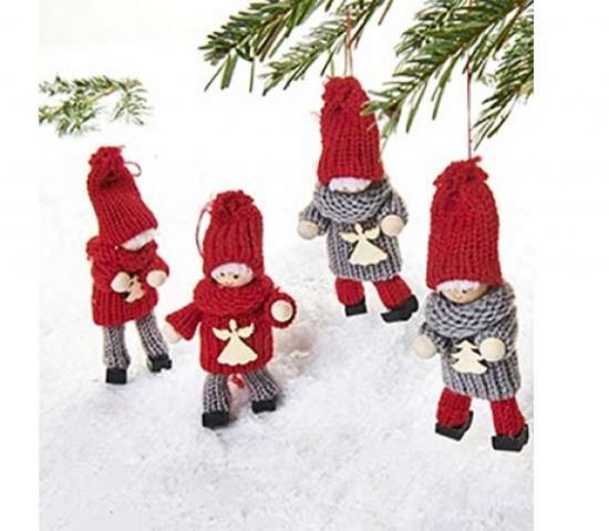 Tomte w/legs orn., asst, set of 2