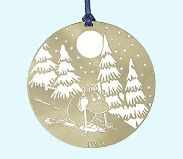 Moomin winter, gold metal orn.