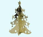 Decorated Christmas tree L, gold metal