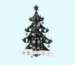 Decorated Christmas tree L 3 D, silver metal