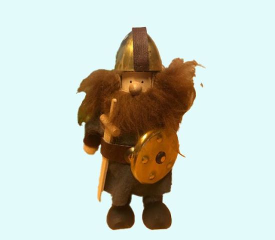 Viking w/ brass helmet & shield