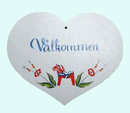 Heart, Välkommen, white w/ Dalahorse