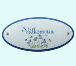 Oval sign, Välkommen, bluebell