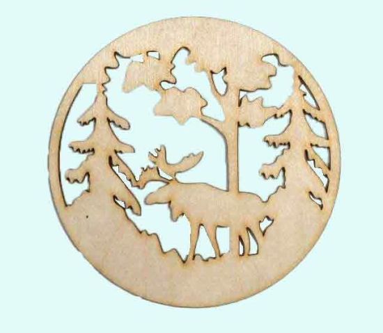 Coaster 4-pk, moose forest