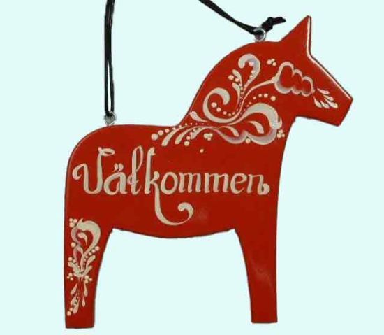 Dalahorse sign, Välkommen, red