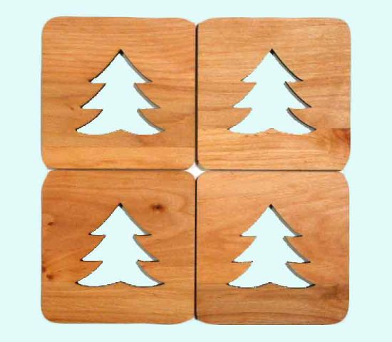 Coaster 4-pk, tree