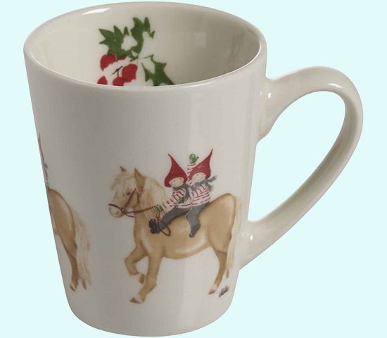 Glögg mug w/Tomte kids on horse