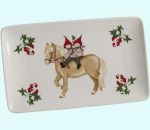 Platter 8 1/4", Tomte kids on horse