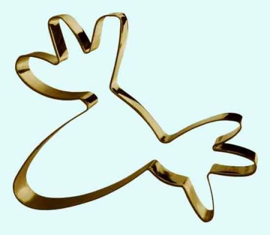 Cookie cutter moose, gold