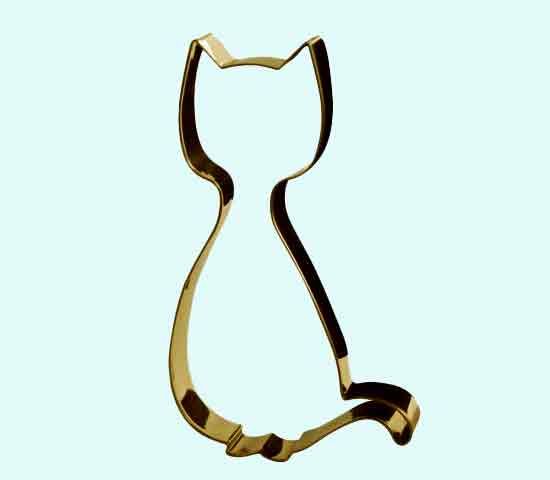 Cookie cutter cat, gold