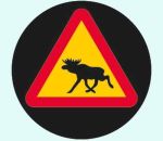 Coaster road sign set of 6, moose