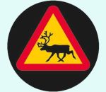 Coaster road sign set of 6, reindeer