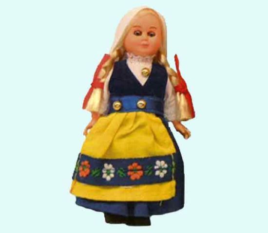 Swedish girl doll 6"