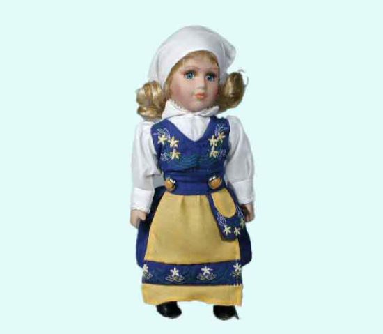 Swedish girl doll 10"