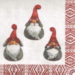 Napkin L, Tomte see / hear / say no evil