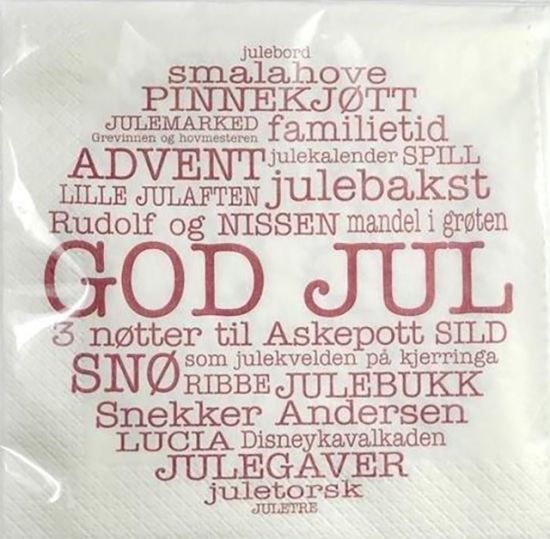 Napkin L, God Jul traditions, Norway