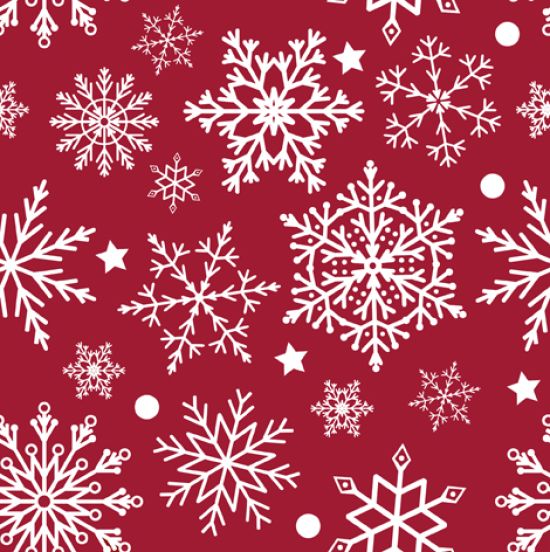 Napkin L, snowflake, red / white