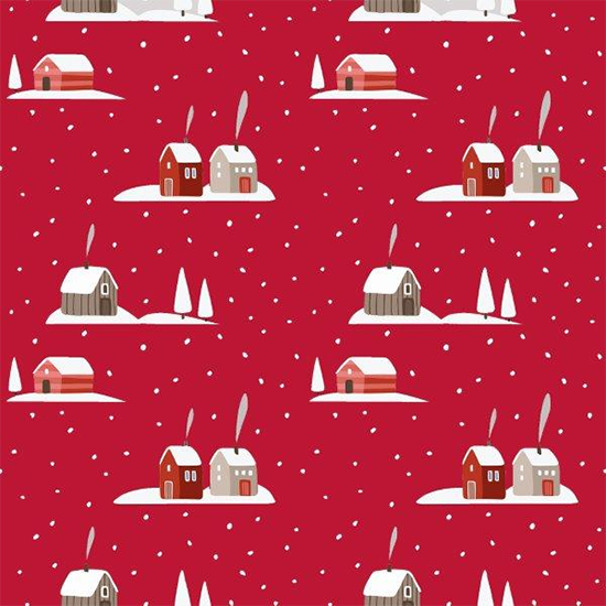 Napkin L, winter house, red