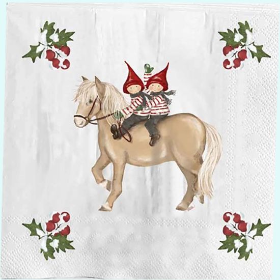 Napkin L, Tomtekids on horse