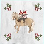 Napkin S, Tomte kids on horse