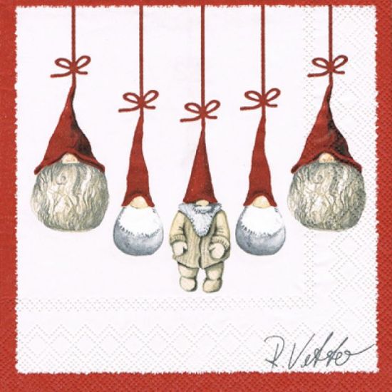 Napkin L, Tomte ornaments