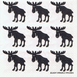 Napkin L, black moose