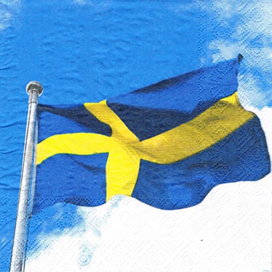 Napkin L, Swedish flag