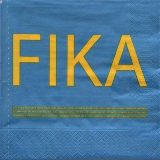 Napkin L, FIKA blue / yellow