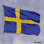 Napkin S, Swedish flag