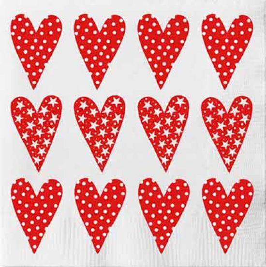 Napkin L, hearts