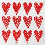 Napkin L, hearts